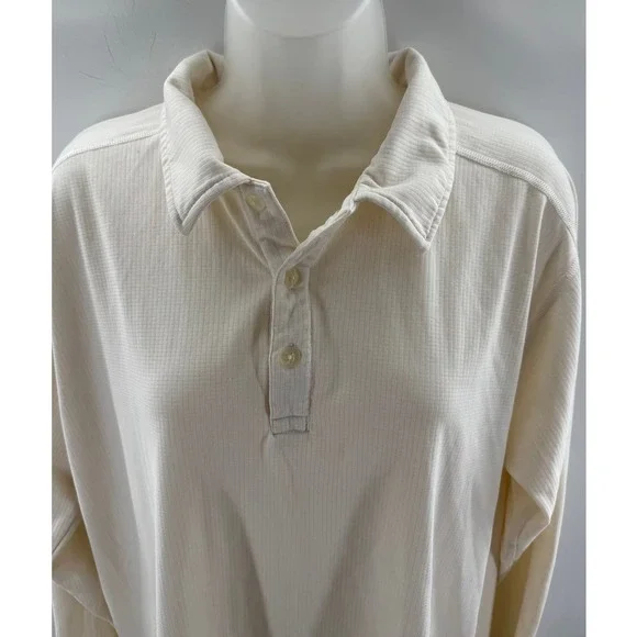 Coolibar Womens UPF 50+ Long Sleeve Polo Shirt Cream Size Large Cooltect - Picture 7 of 9